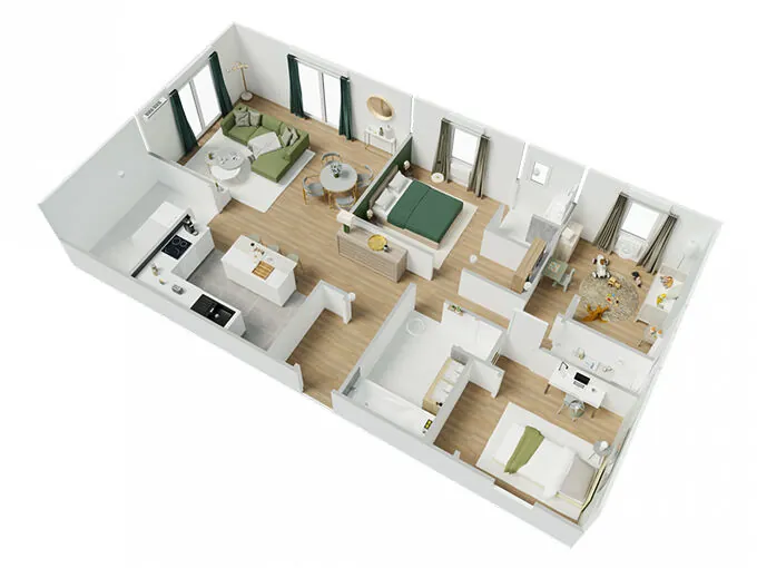 Maison neuve moderne de 100 m² avec suite parentale à Chalagnac 