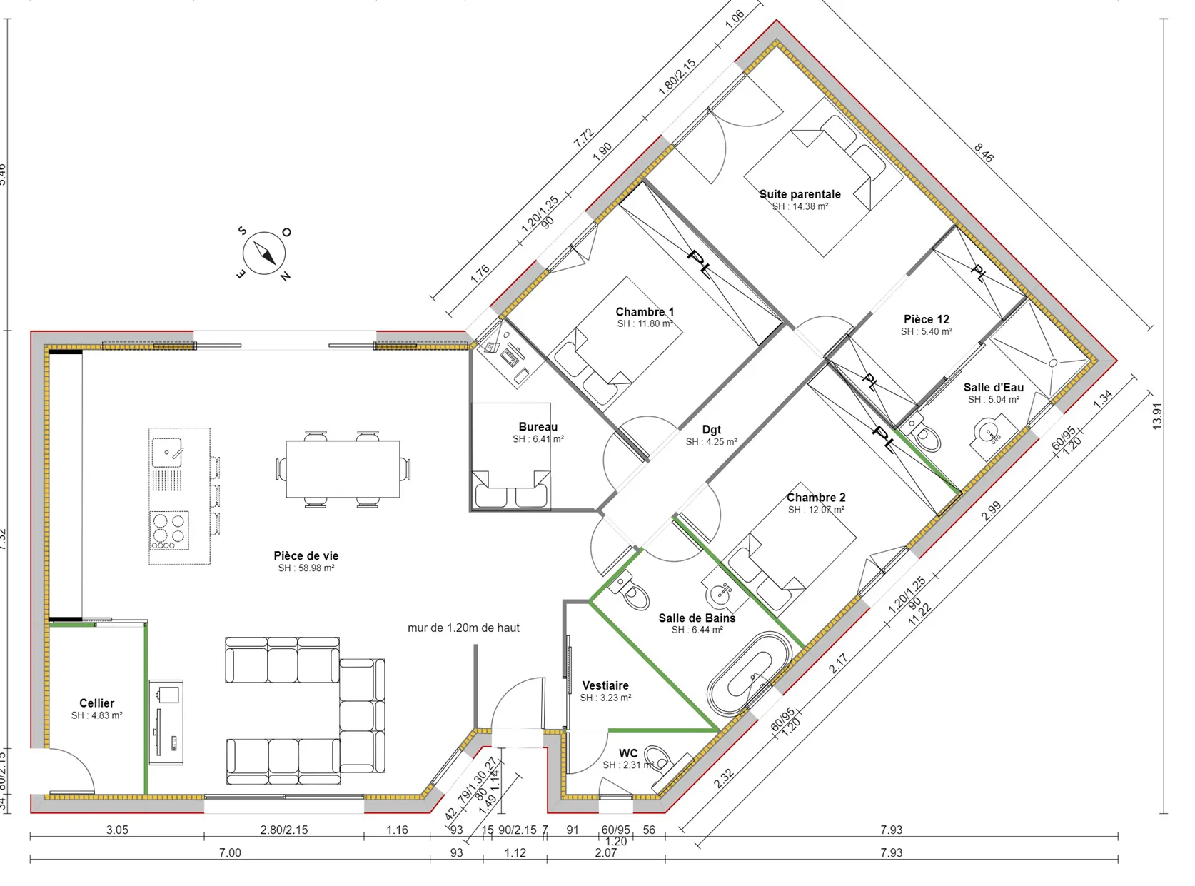 Maison individuelle moderne de 135m² à Marmande, idéalement conçue avec suite parentale et garage 