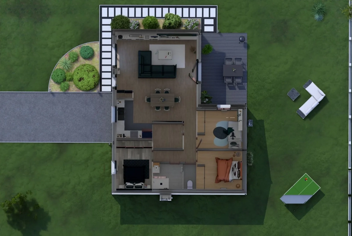 Maison neuve 90 m² avec 3 chambres à Pissos, construction moderne 