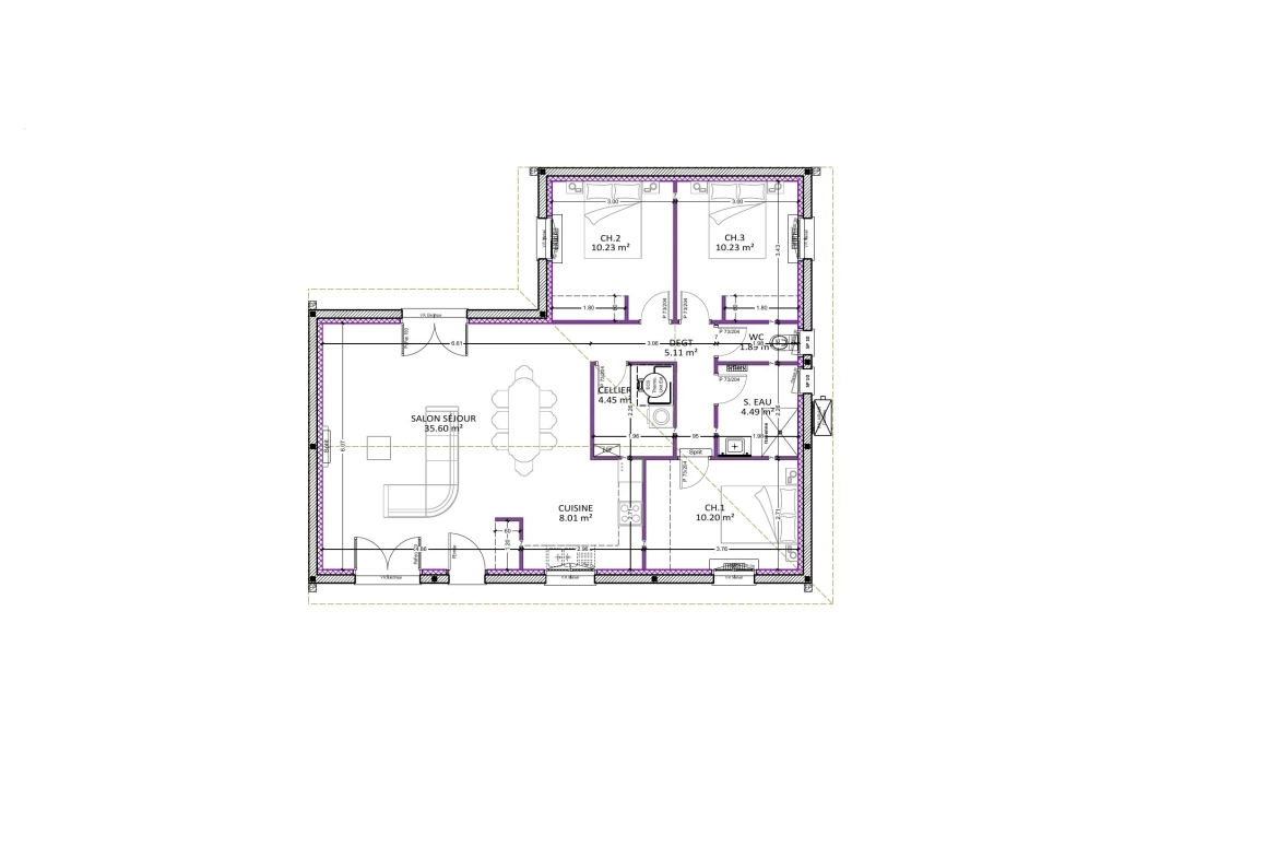 Maison neuve 90 m² avec 3 chambres à Pissos, construction moderne 