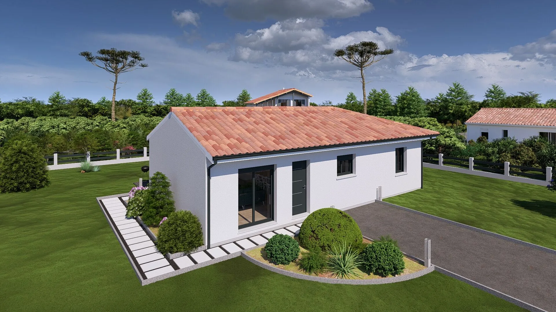 Maison neuve en L de 90m² à Saint-Michel-Escalus avec terrasse et 3 chambres 