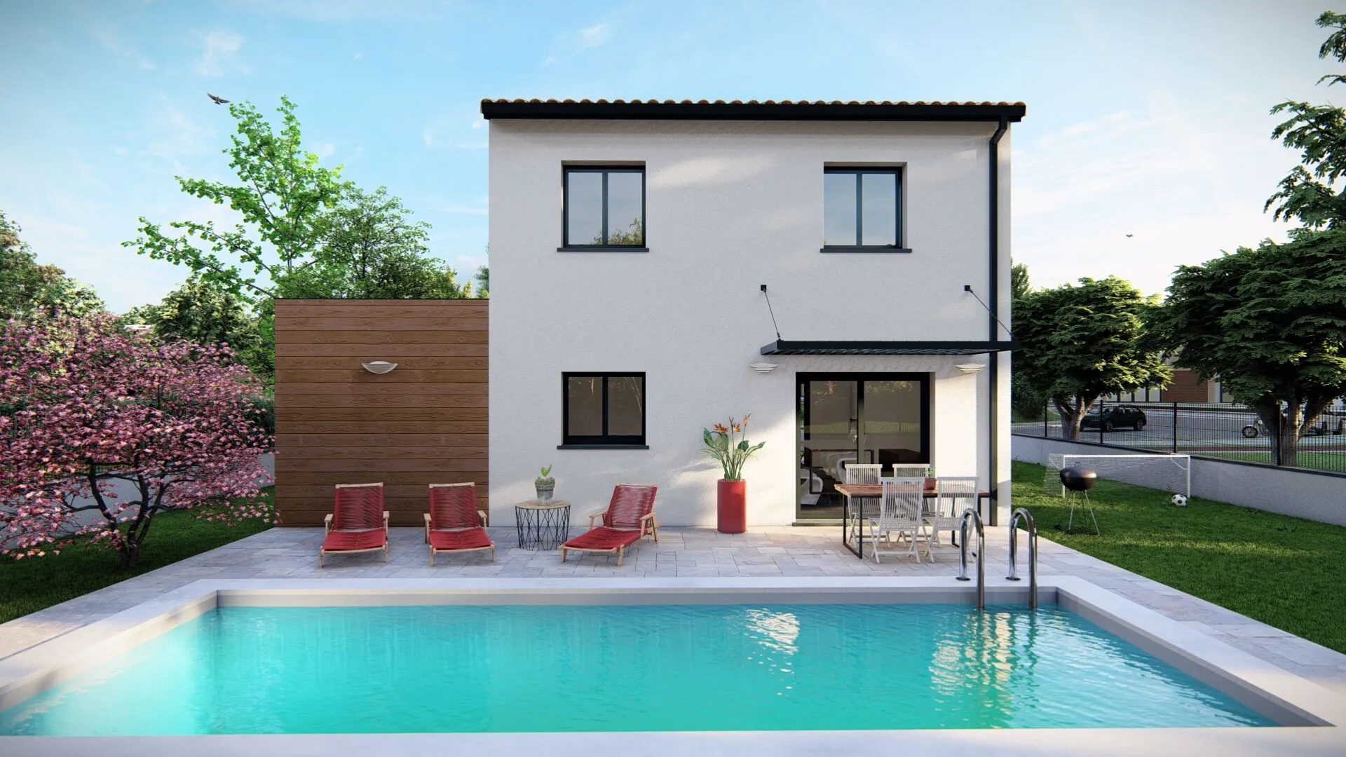 Maison neuve à construire à Villeneuve-lès-Bouloc avec 3 chambres et garage 