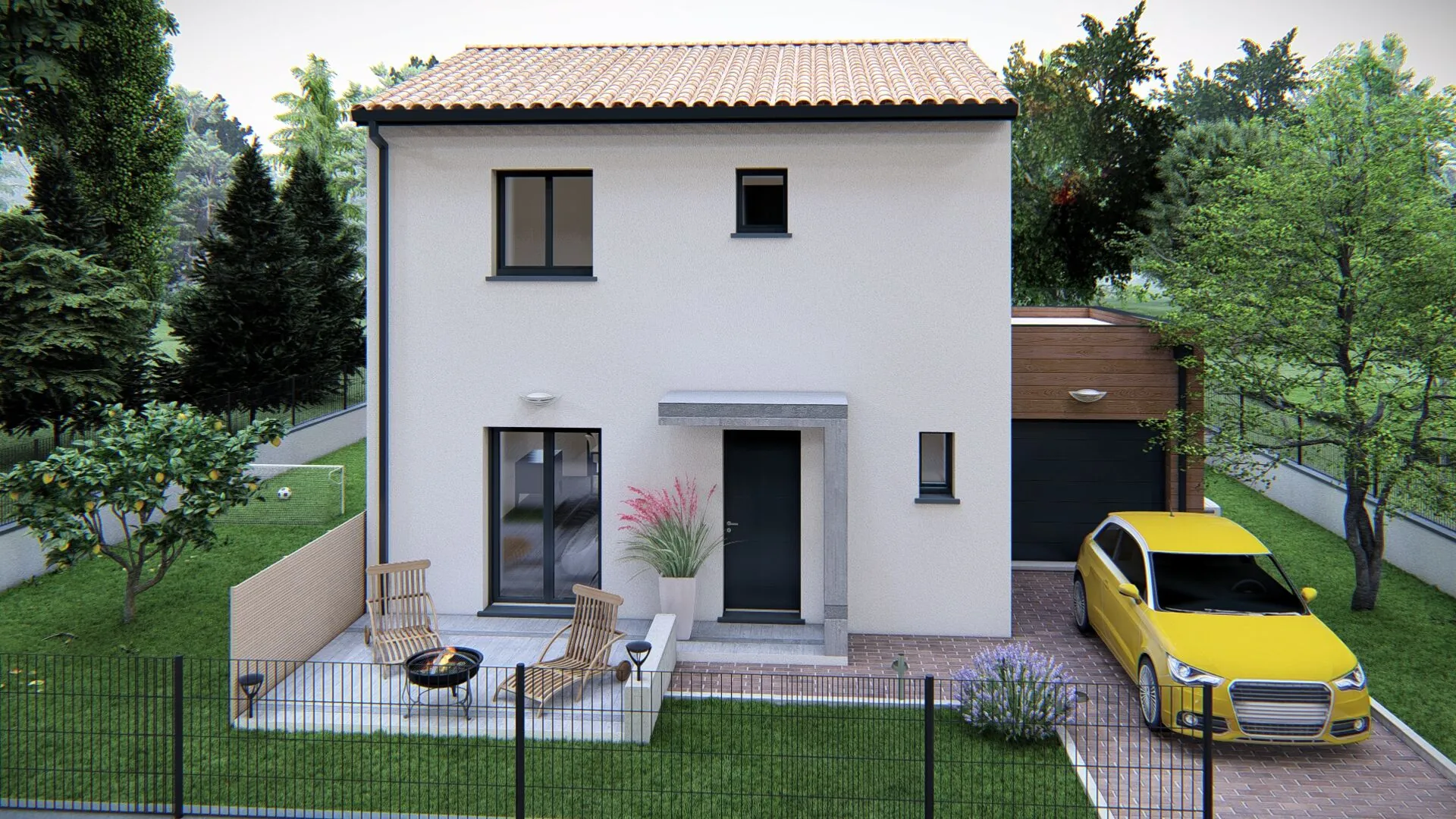 Maison neuve à construire à Villeneuve-lès-Bouloc avec 3 chambres et garage 
