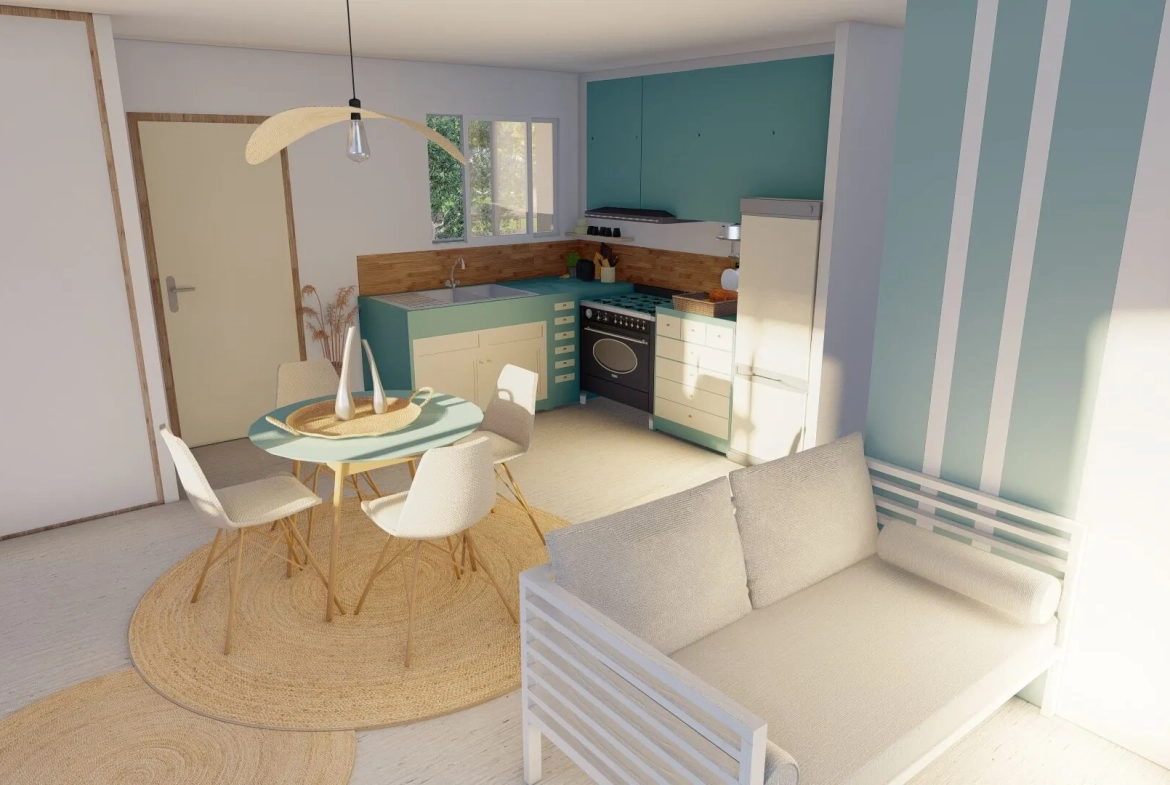 Terrain constructible de 560 m² et maison de 60 m² à Saint-Sever - Résidence calme et proche des services 