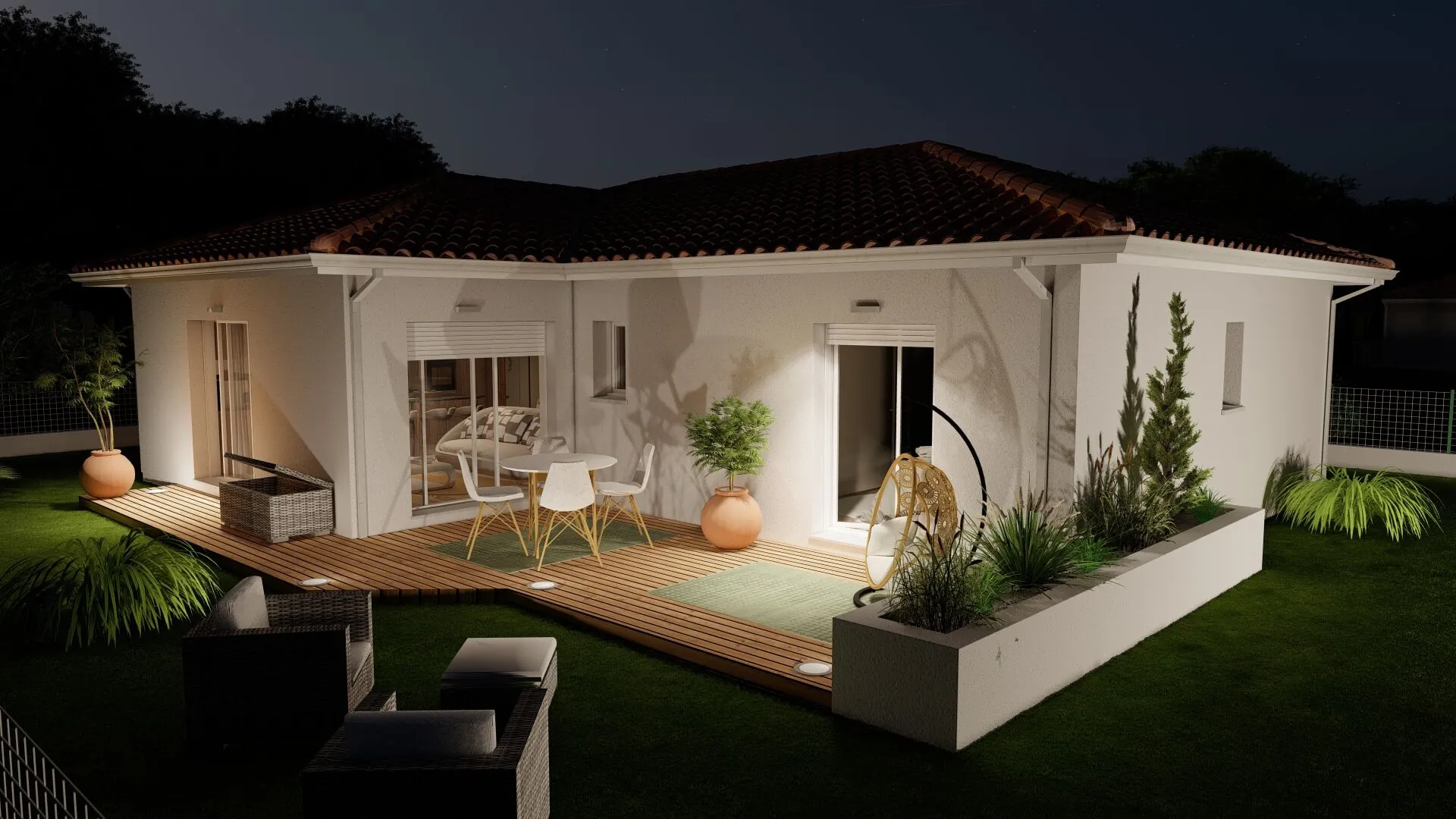 Projet de maison neuve à Saint-Sever - terrain viabilisé et maison moderne de 87m² 