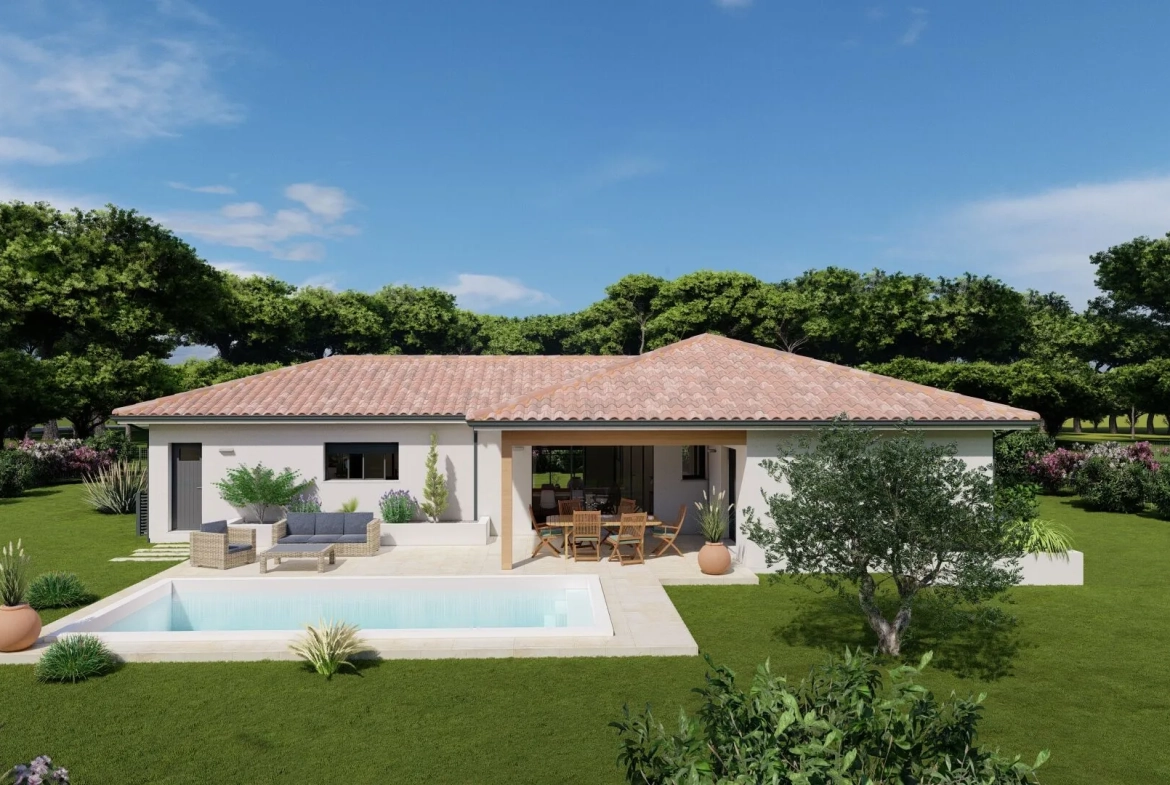 Maison neuve 3 chambres avec terrasse couverte et garage à Mezos 