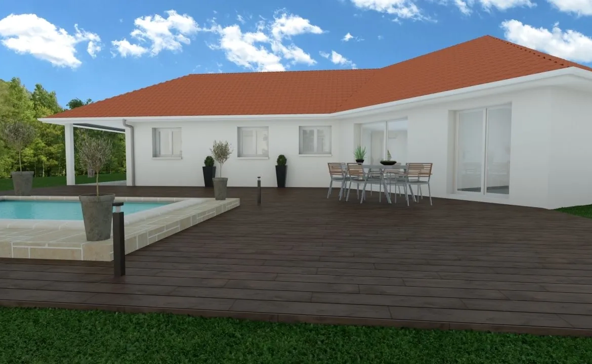 Maison neuve de 80 m² avec jardin face au sud à Colombe 