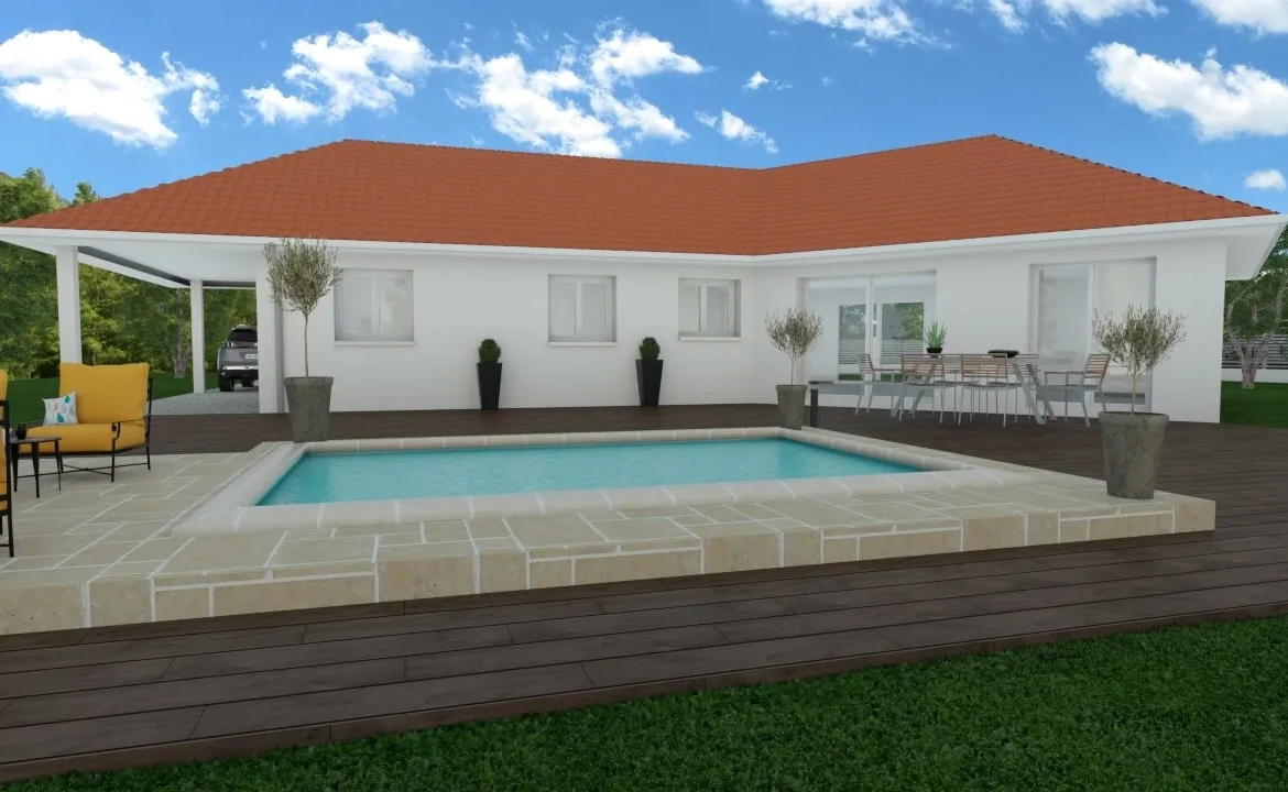Maison neuve de 80 m² avec jardin face au sud à Colombe 