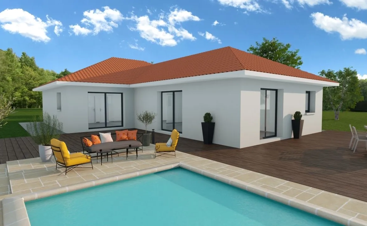 Maison neuve de 80 m² avec jardin face au sud à Colombe 