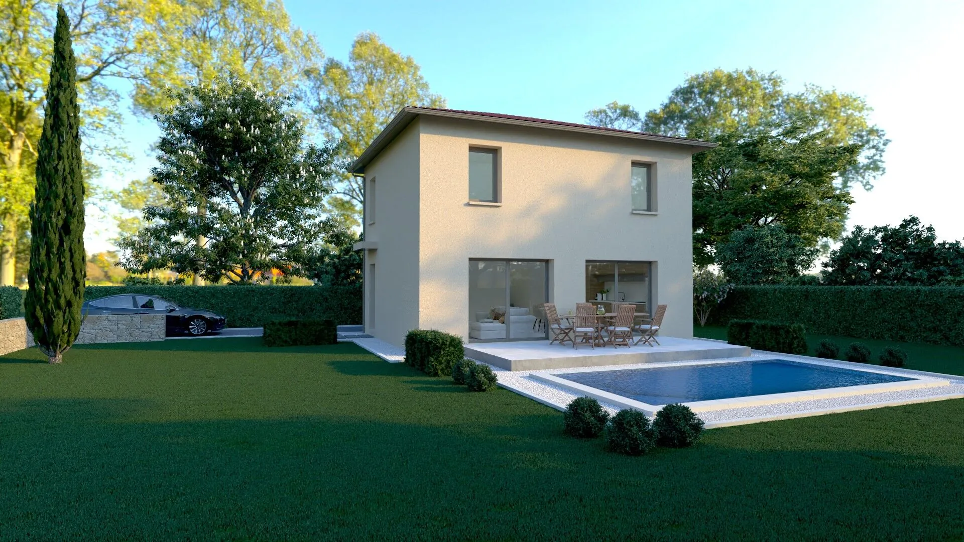 Maison neuve à Sennece Les Macon - 93 m², terrain 770 m², conforme RE2020 