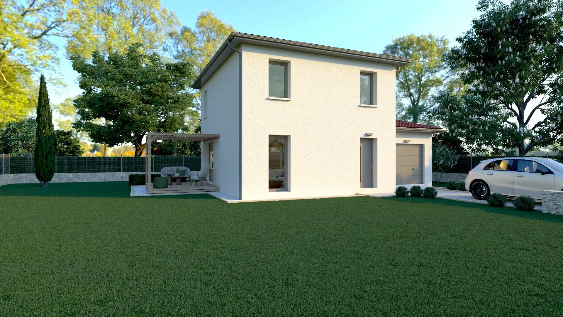 Maison neuve à Sennece Les Macon - 93 m², terrain 770 m², conforme RE2020 
