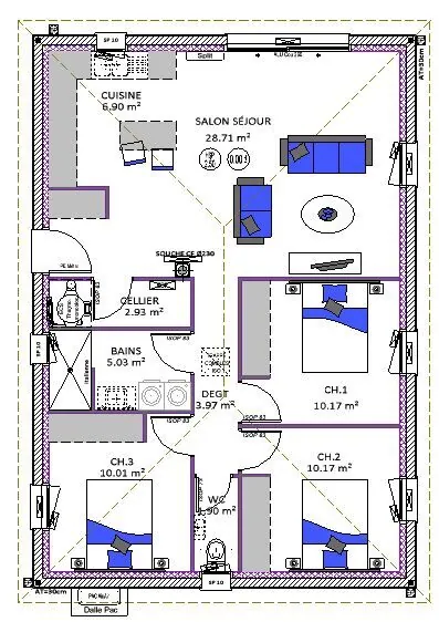Maison neuve de 80 m² avec 3 chambres à Vielle-Saint-Girons 