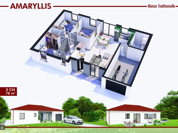 Maison neuve à construire à Saint-Blin avec modèle AMARYLLIS - Personnalisez votre maison sur mesure