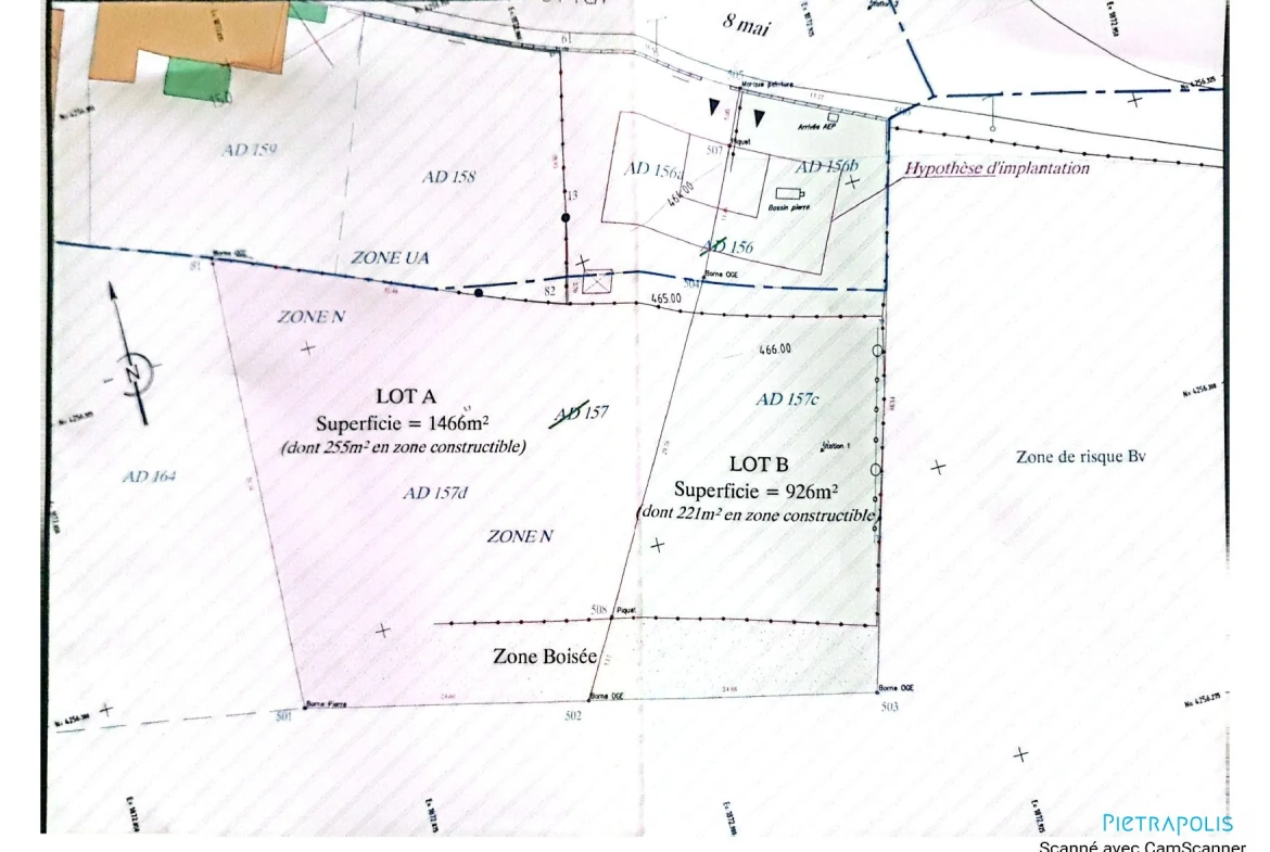 Terrain constructible de 1466 m² à Châtonnay avec projet de maison modulable 