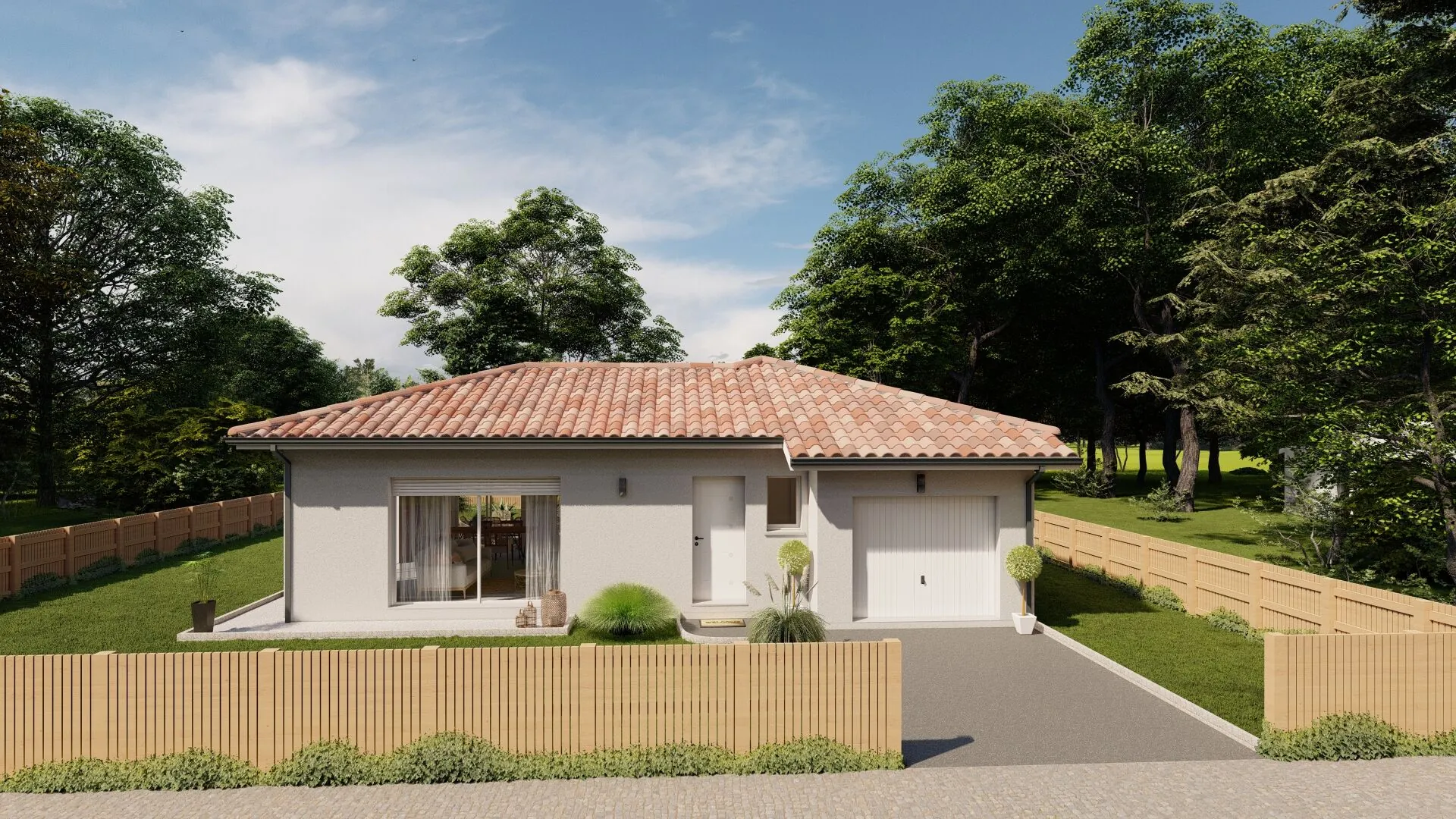 Magnifique terrain constructible de 800 m² avec maison neuve à Carcares Sainte Croix 