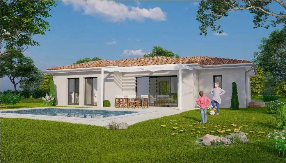 Construction de maison moderne à Feillens sur terrain de 1020 m² 