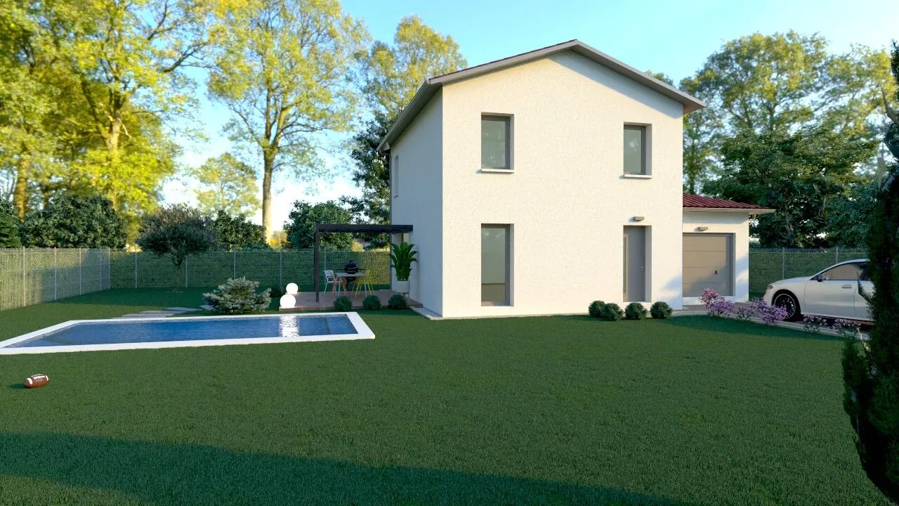 Maison neuve à Saint Didier sur Chalaronne de 93 m² avec 3 chambres et garage 