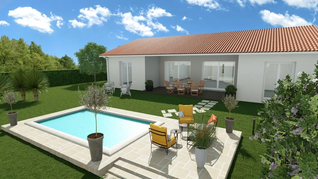 Maison neuve 3 chambres avec garage et terrasse à Hinx – Dax 