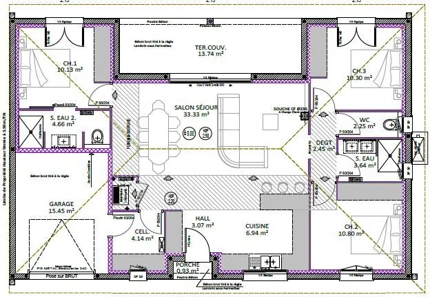 Maison neuve 3 chambres avec garage et terrasse à Hinx – Dax 