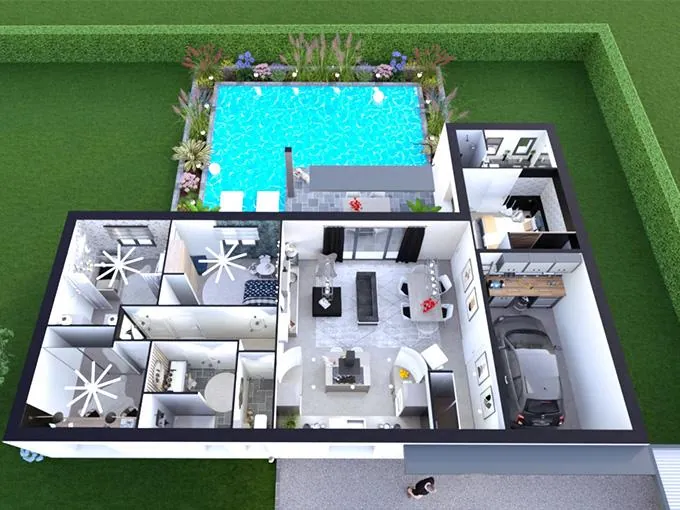 Maison neuve à Pontonx-sur-l'Adour de 85 m² proche commodités et terrasse ensoleillée 