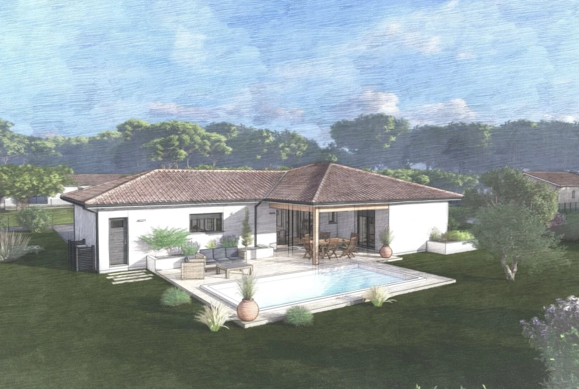 Maison neuve 3 chambres avec garage à Tethieu près de Dax 