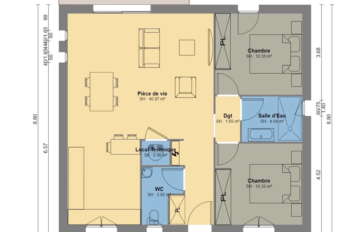 Maison à vendre à Dax de 70 m² avec grand terrain et proche commodités 