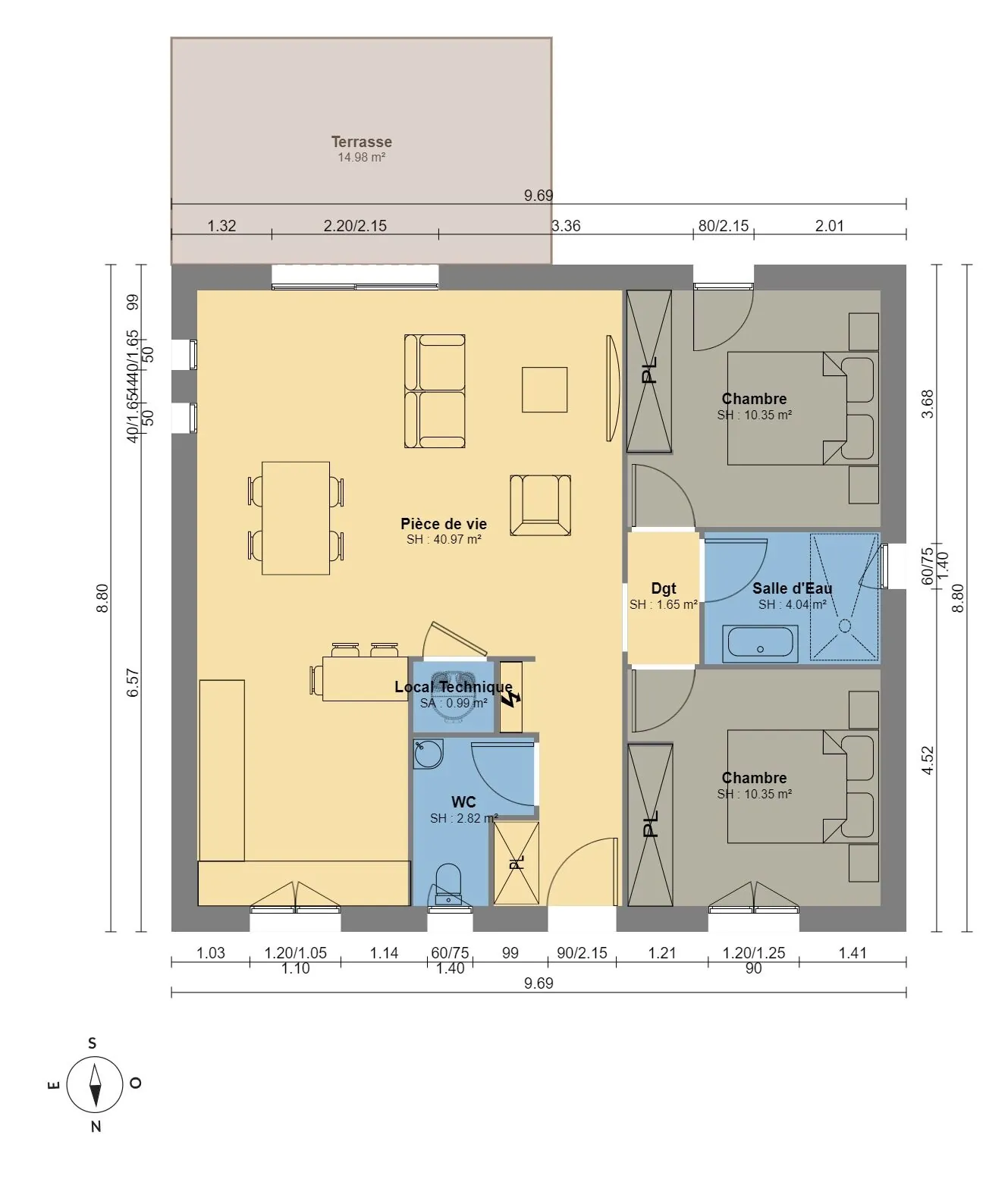 Maison à vendre à Dax de 70 m² avec grand terrain et proche commodités 