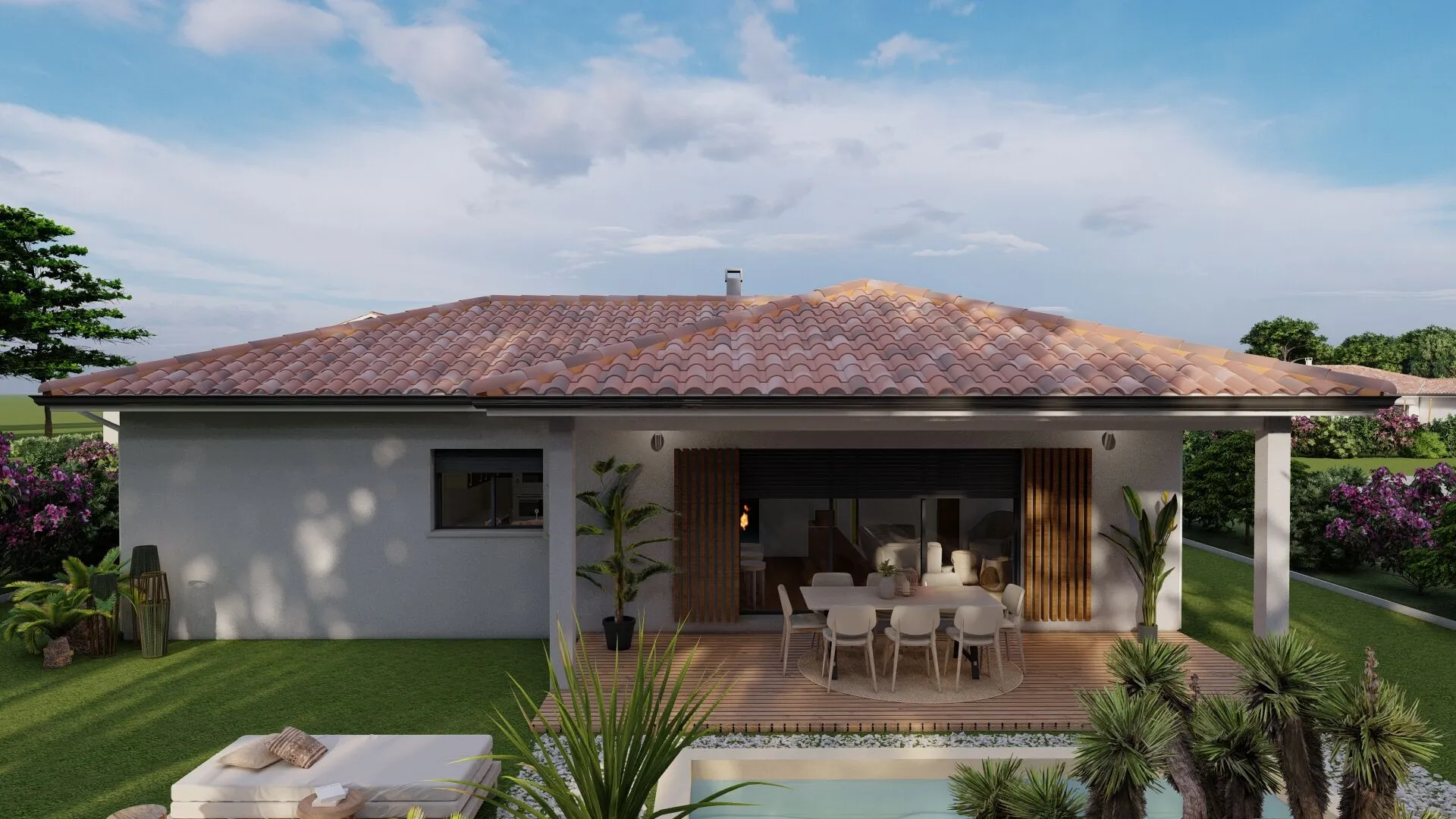 Maison neuve de 91 m² avec terrasse et garage à Pontonx-sur-l'Adour 