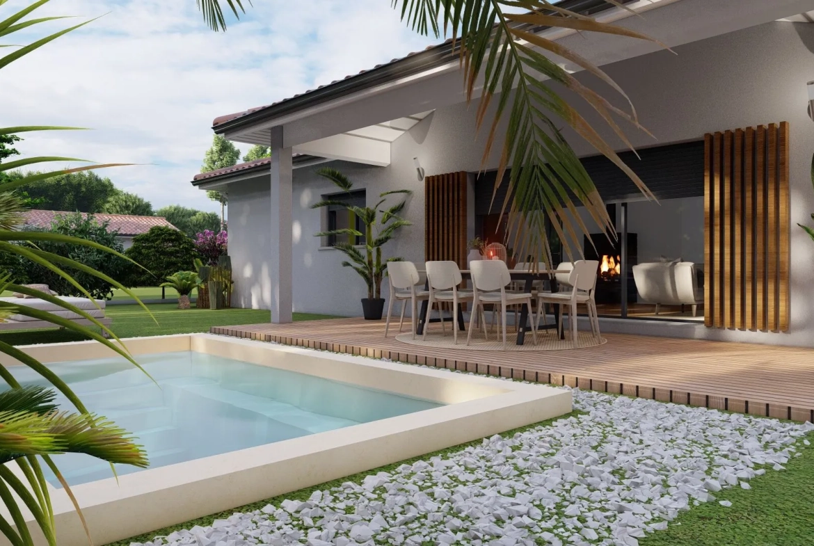 Maison neuve de 91 m² avec terrasse et garage à Pontonx-sur-l'Adour 