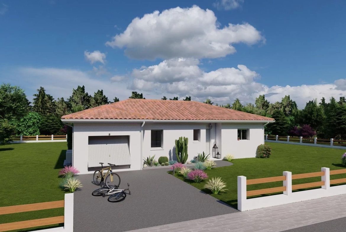 Villa neuve de 95m² avec 3 chambres, garage à Mezos 