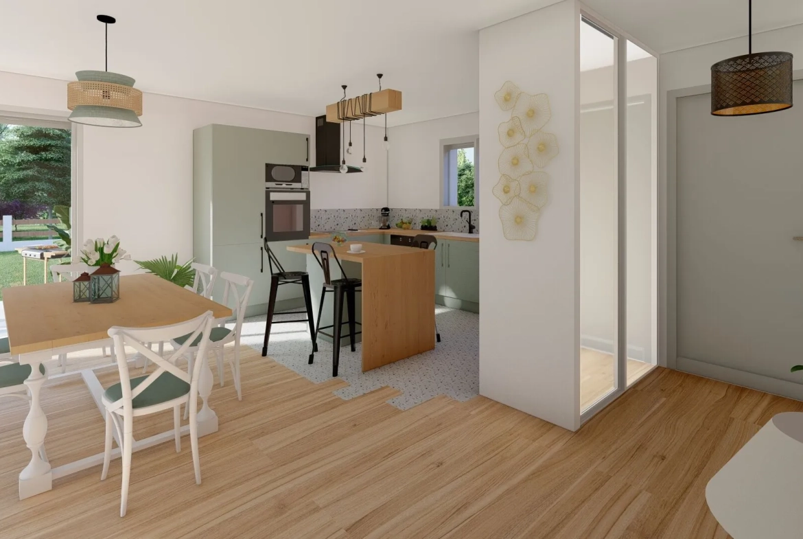 Villa neuve de 95m² avec 3 chambres, garage à Mezos 