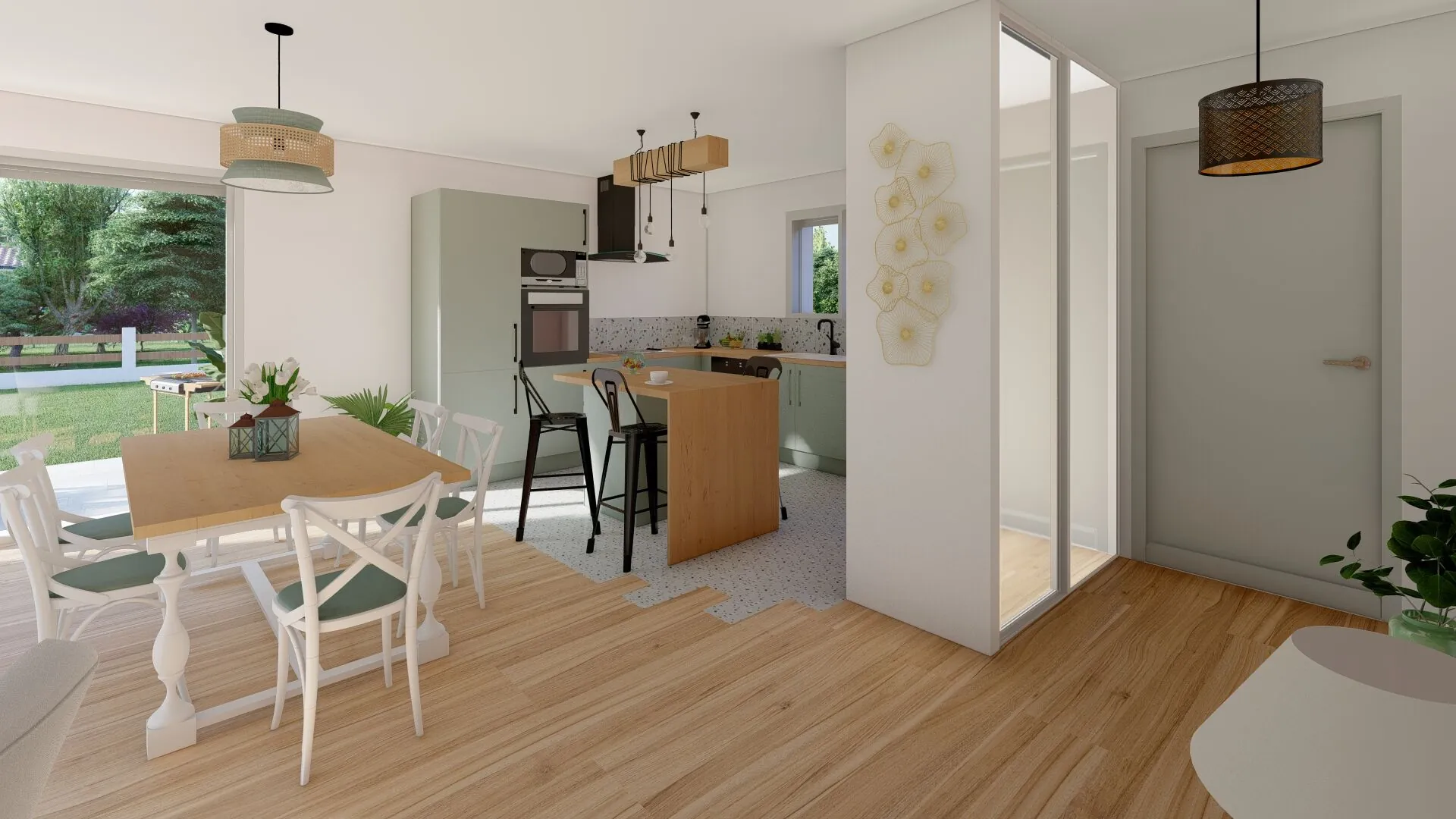 Villa neuve de 95m² avec 3 chambres, garage à Mezos 