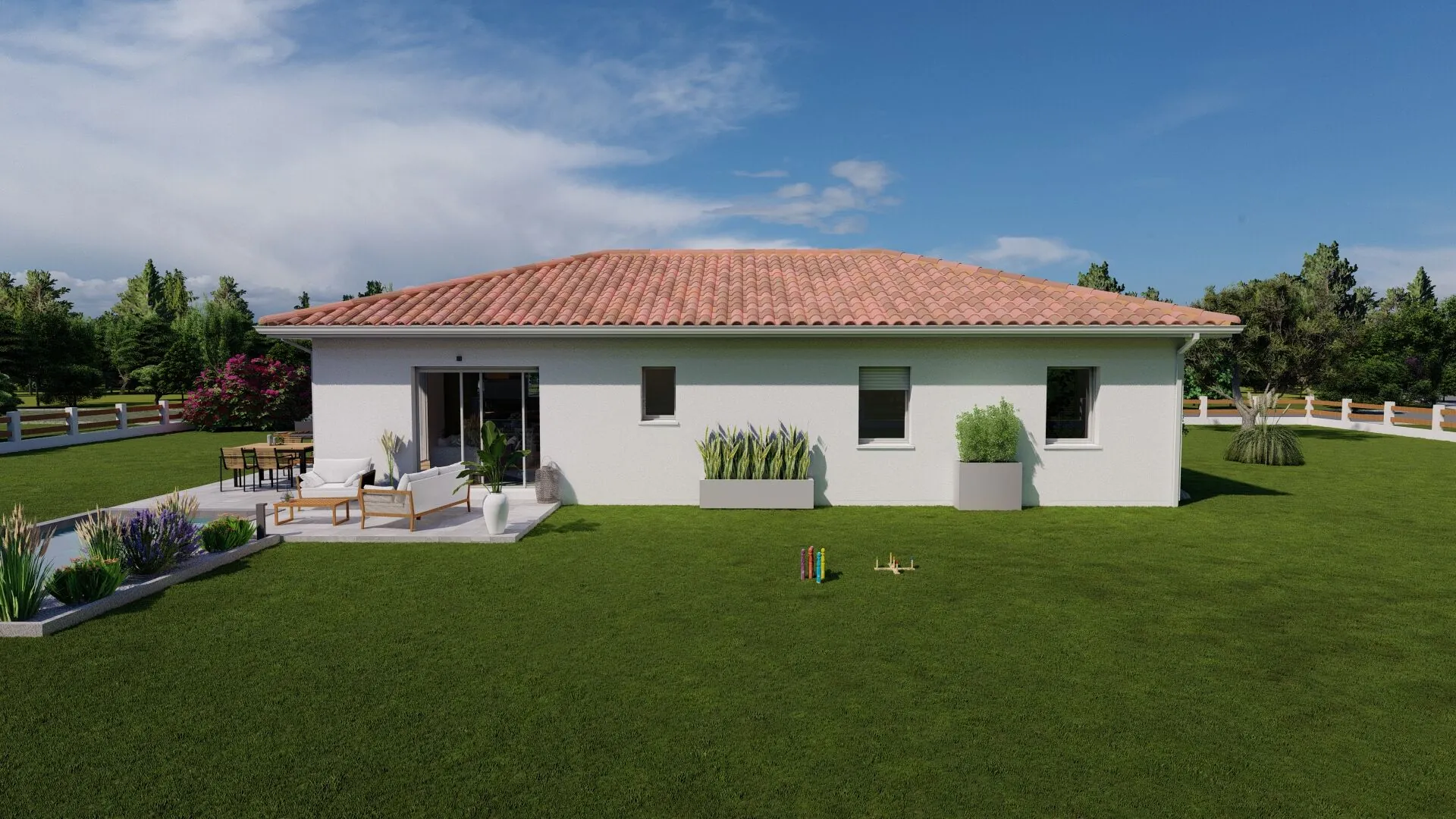 Villa neuve de 95m² avec 3 chambres, garage à Mezos 