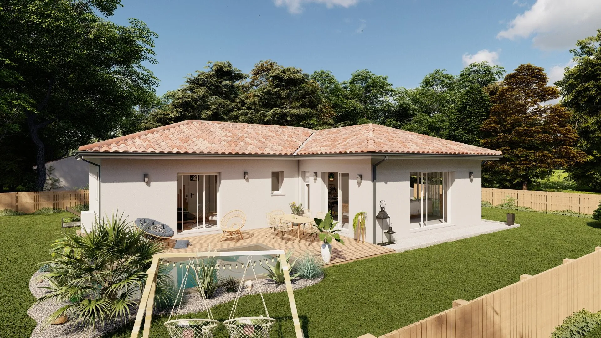 Maison neuve 3 chambres à Lesperon avec garage et terrain de 600 m² 