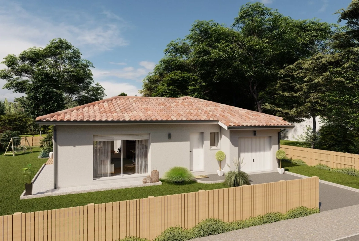 Maison neuve 3 chambres à Lesperon avec garage et terrain de 600 m² 
