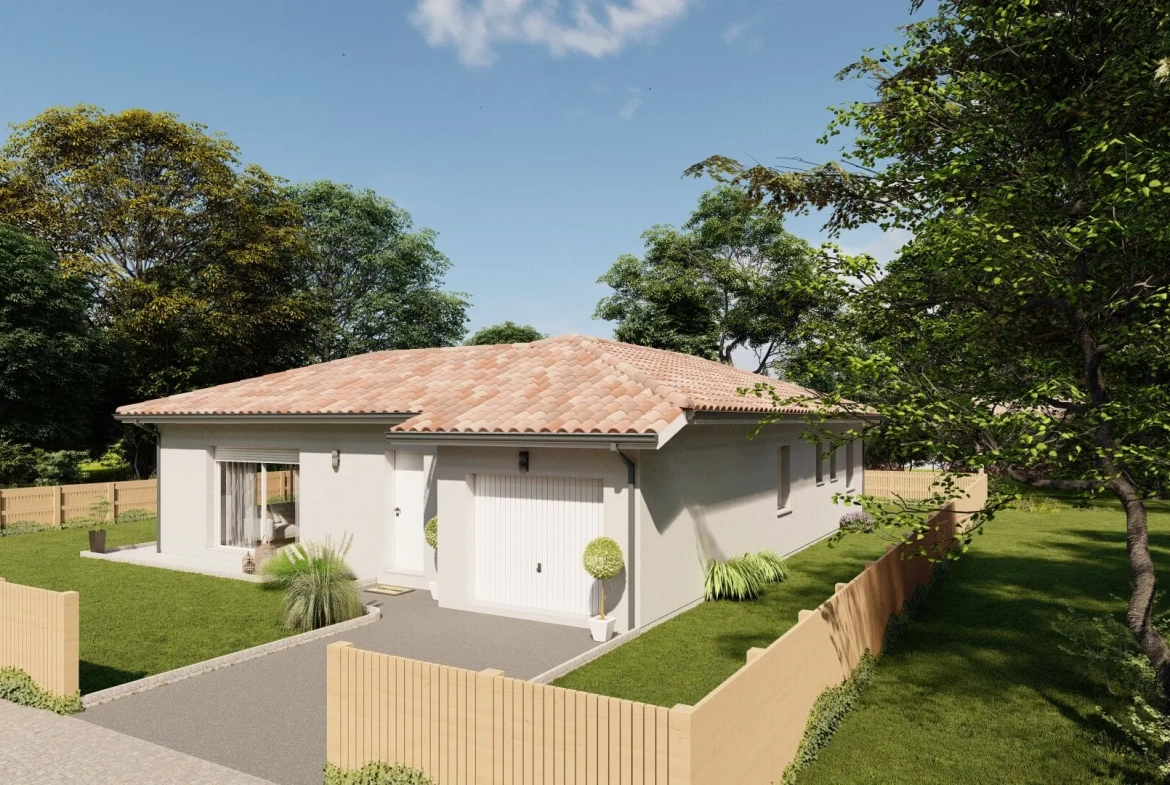 Maison neuve 3 chambres à Lesperon avec garage et terrain de 600 m² 
