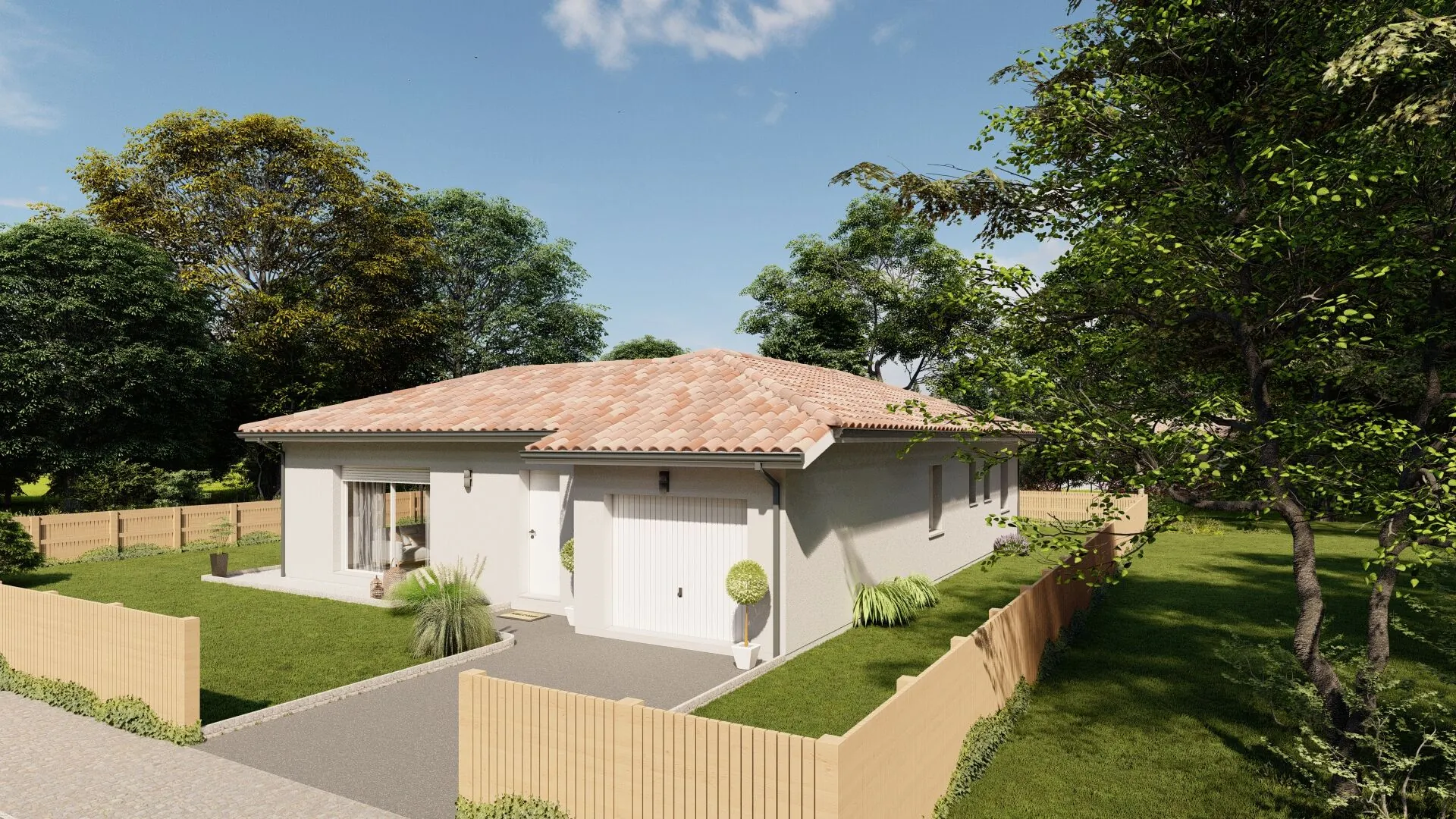 Maison neuve 3 chambres à Lesperon avec garage et terrain de 600 m² 