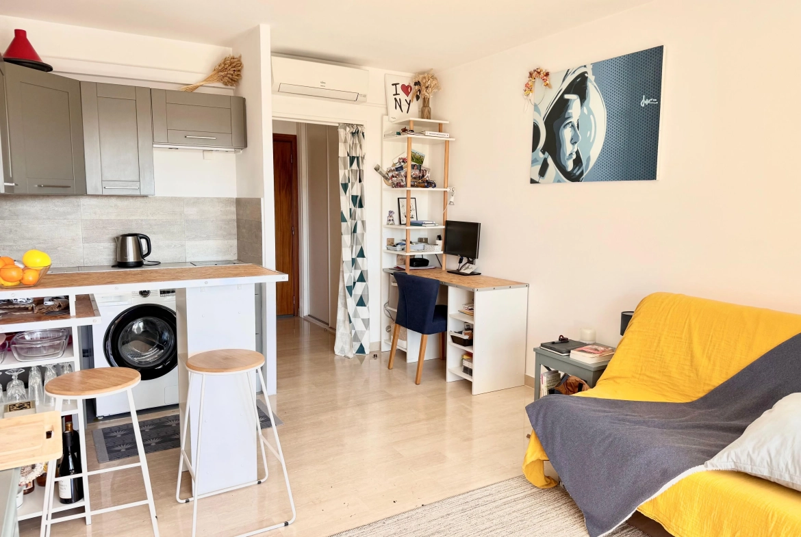 Studio à vendre à Antibes avec vue mer, piscine et cave de 27 m² 