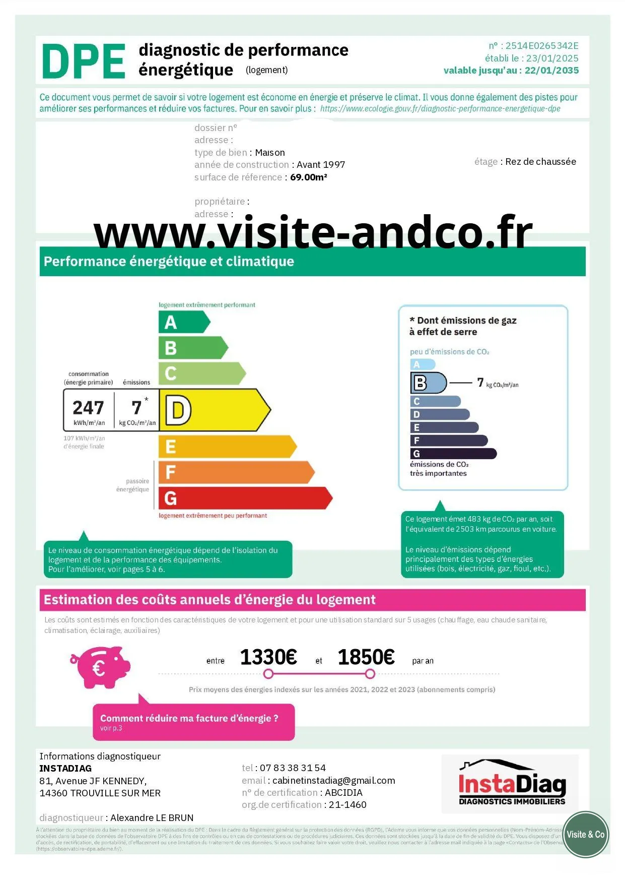 Maison familiale à Cuverville, 2 chambres, garage et jardin au sud 