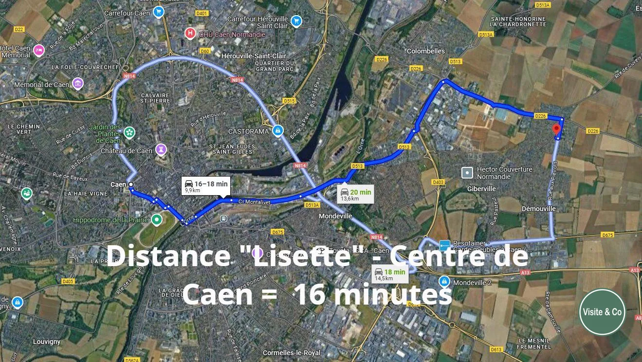 Maison familiale à Cuverville, 2 chambres, garage et jardin au sud 