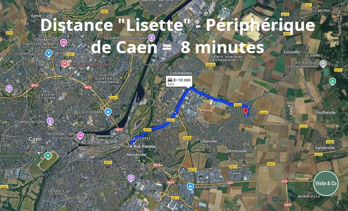 Maison familiale à Cuverville, 2 chambres, garage et jardin au sud 