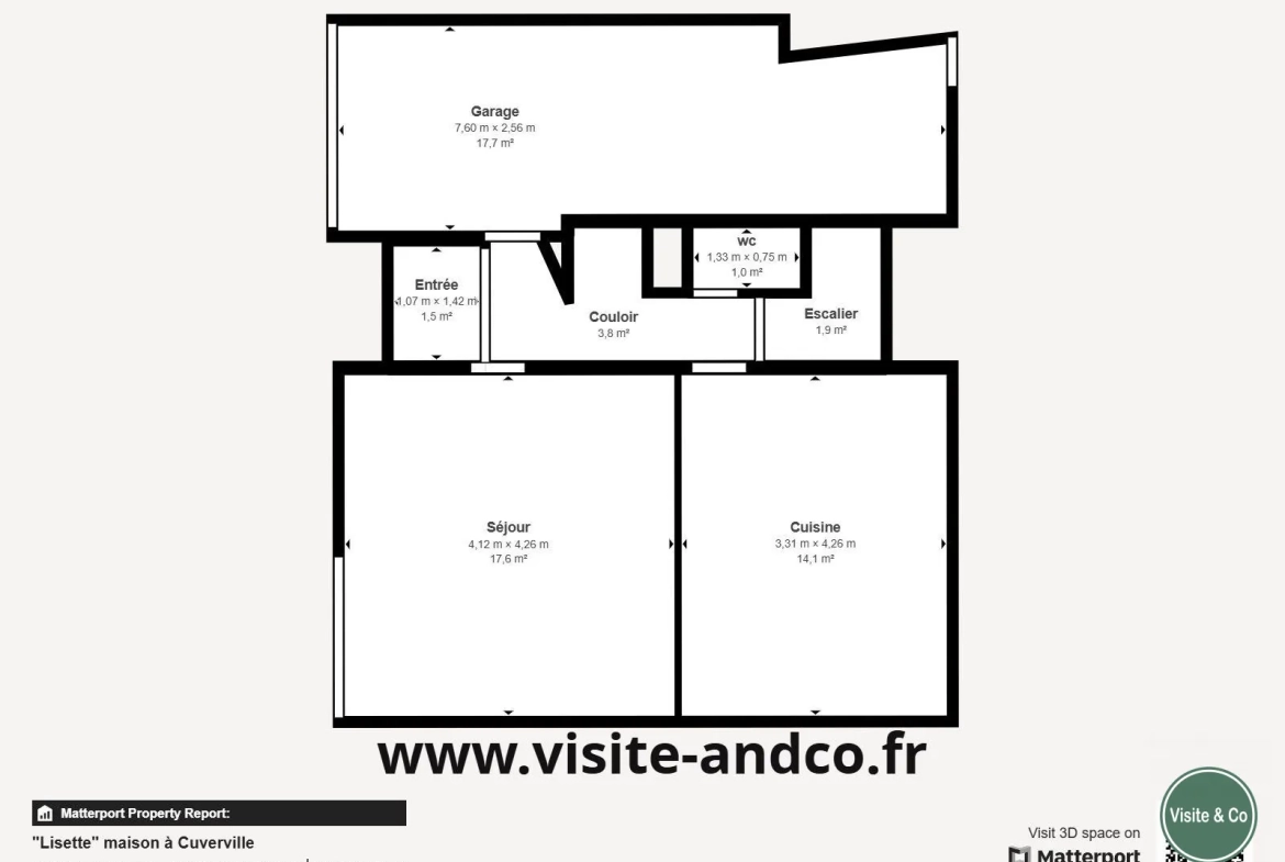 Maison familiale à Cuverville, 2 chambres, garage et jardin au sud 