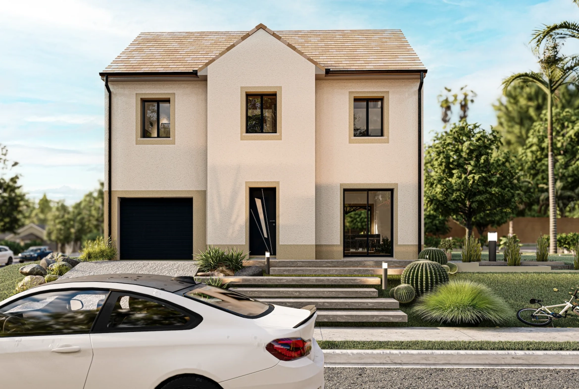 Maison neuve à construire de 80 m² à Houdan, 3 chambres, terrain viabilisé 