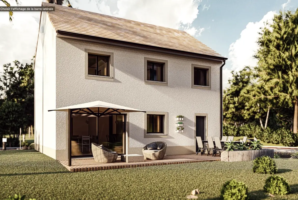 Maison neuve à construire de 80 m² à Houdan, 3 chambres, terrain viabilisé 