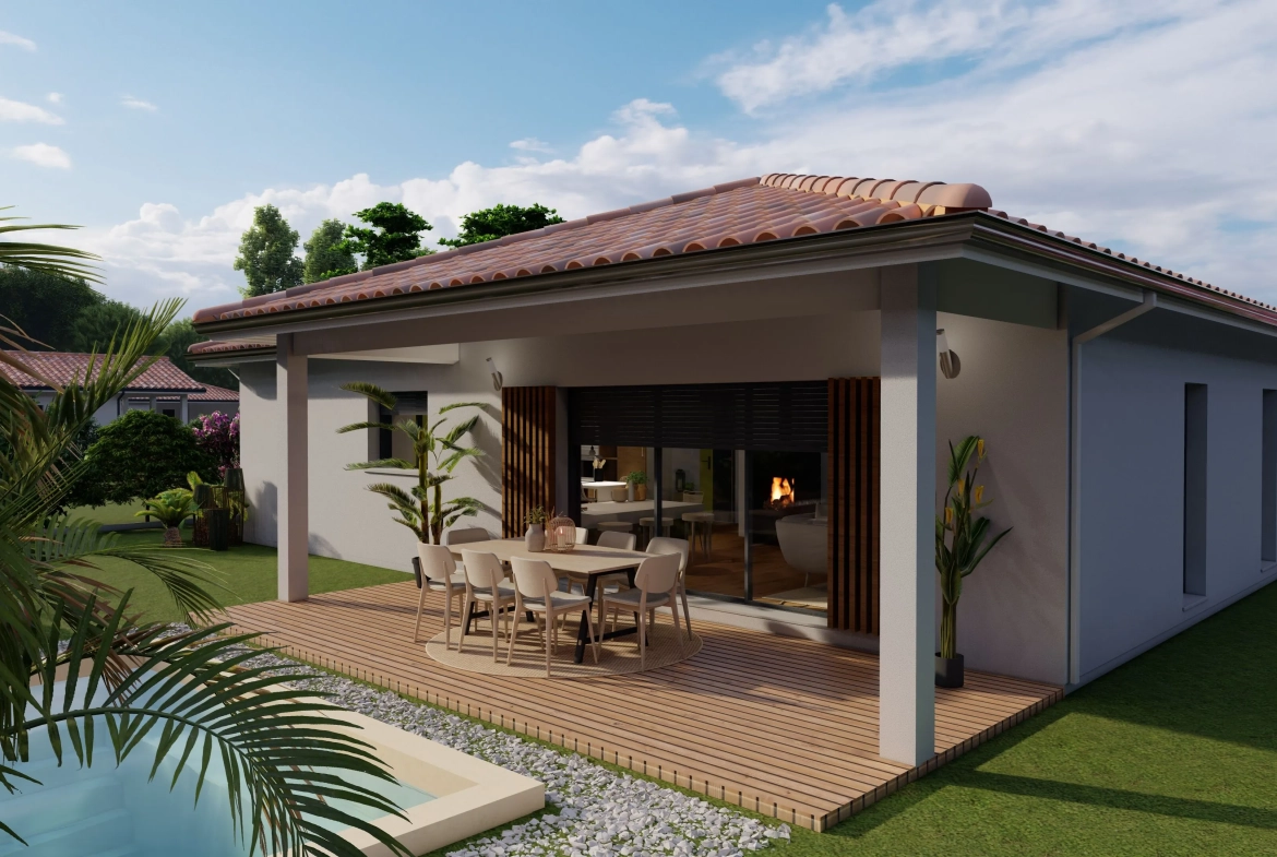 Belle maison contemporaine de 91 m² avec terrasse et terrain piscinable à Dax 