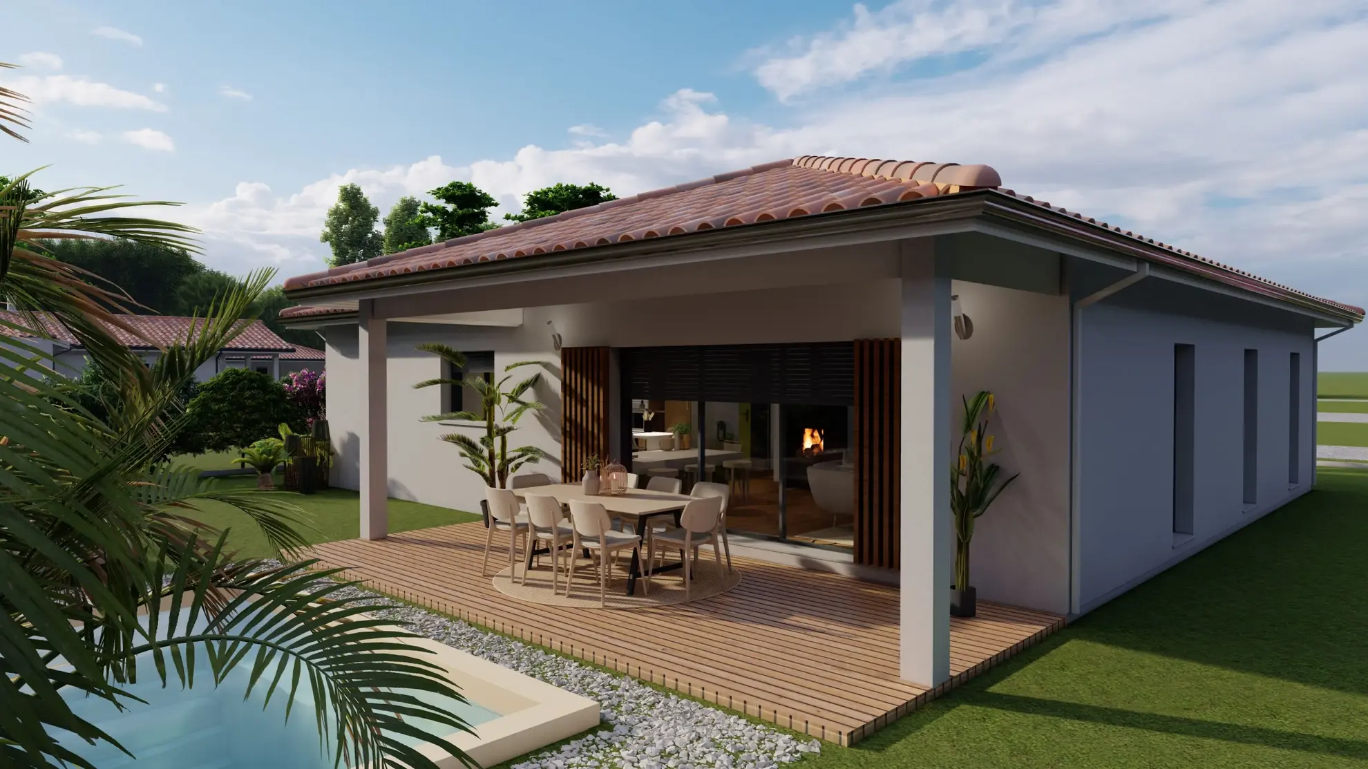 Belle maison contemporaine de 91 m² avec terrasse et terrain piscinable à Dax 