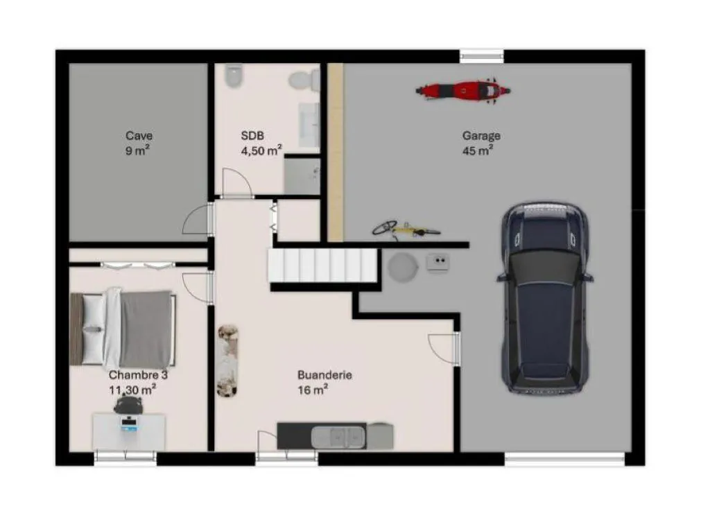 Maison familiale de 131 m2 à Mazerolles avec sous-sol et terrain clos 