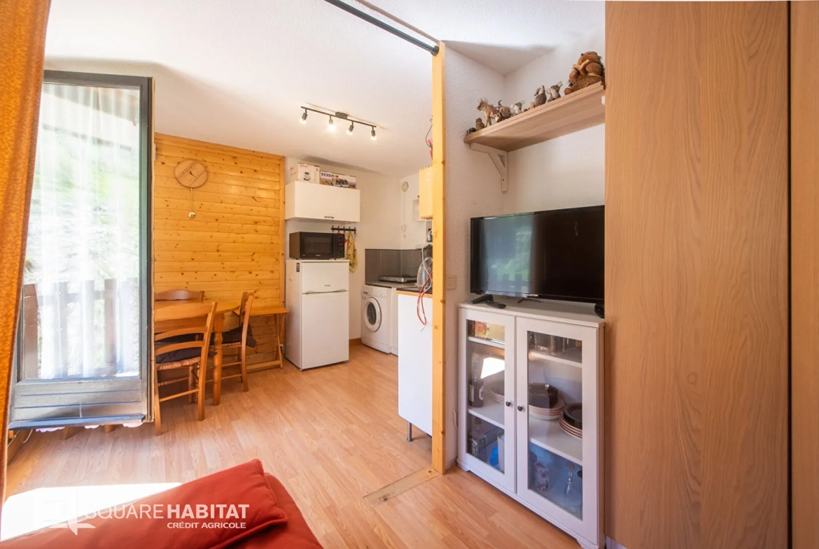 Appartement rénové de 23 m² avec balcon et cellier à Vars, proche télésièges Sainte-Marie 