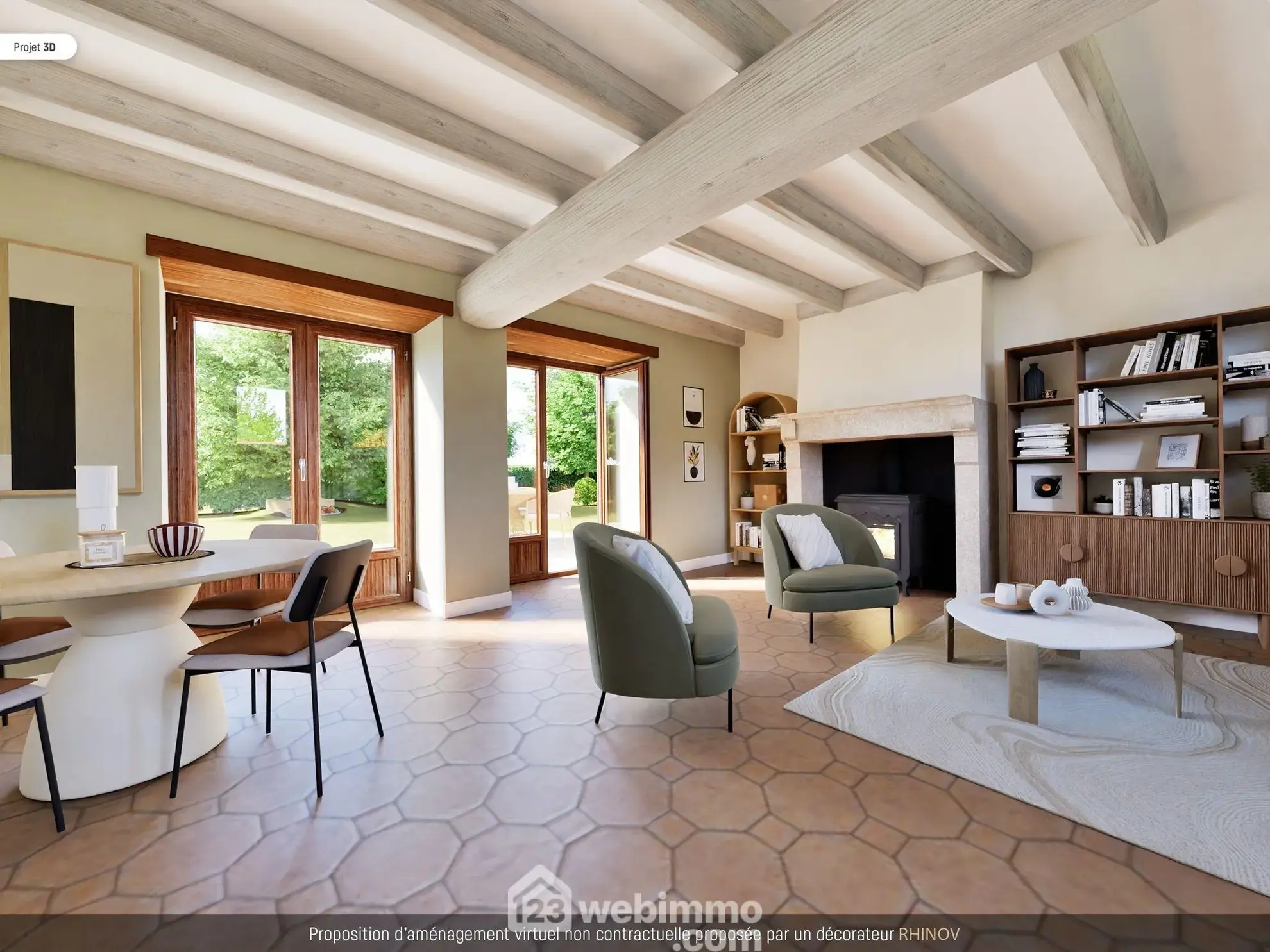 Maison en pierre avec extension à Colombiers - 107 m², 3 chambres, garage, terrain boisé 
