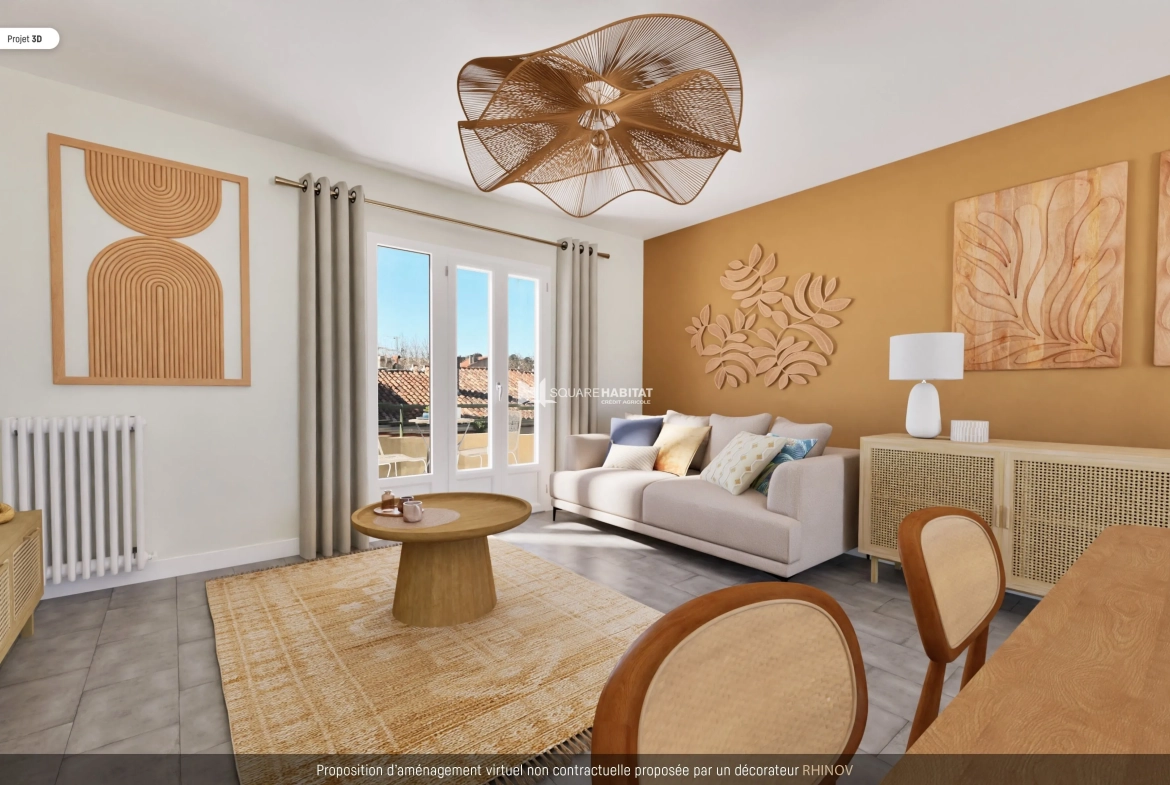 Appartement traversant de 76 m² à Saint-Antoine, Marseille, dernier étage 